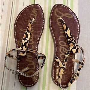 Sam Edelman Animal Print Sandals - Brown and Tan